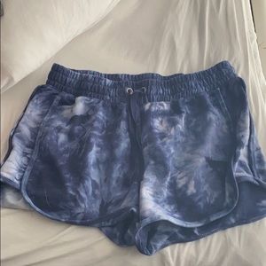 Blue tye dye shorts
